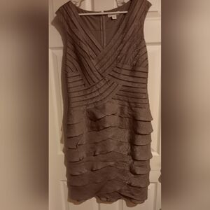 Coldwater Creek Textured Sleeveless Champagne Dress